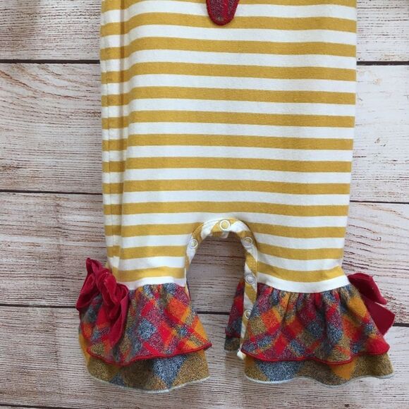 RICRAC AND RUFFLES ROMPER WITH APPLIQUED DEER HEAD - Picture 3 of 7